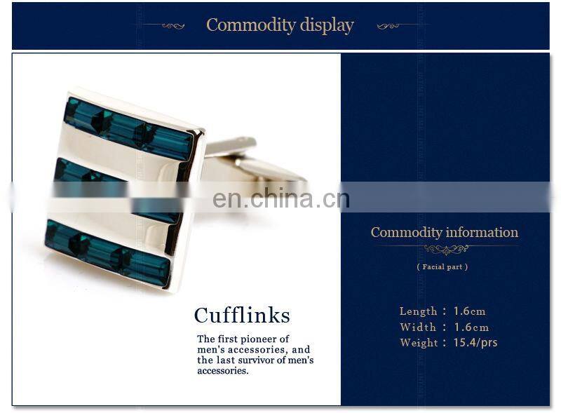 New Crystal 4 color Plated Cufflink