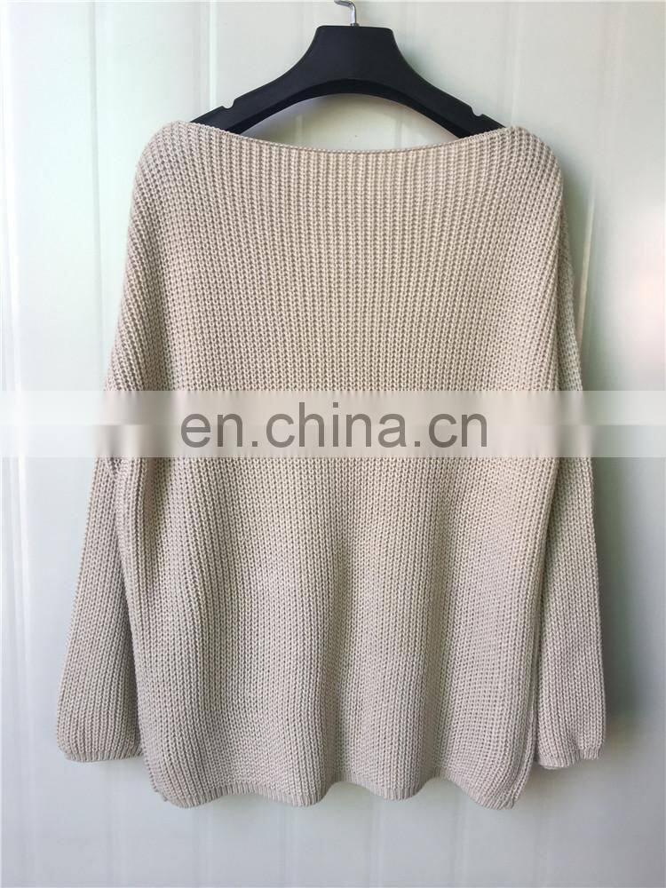 Best Selling Product Women Deep V- Neck Pullover Sweater With Best Quality KMY1107