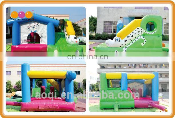 AOQI good quality outdoor game dog mini inflatable slide with bouncer commerical party inflatable slide for promotion