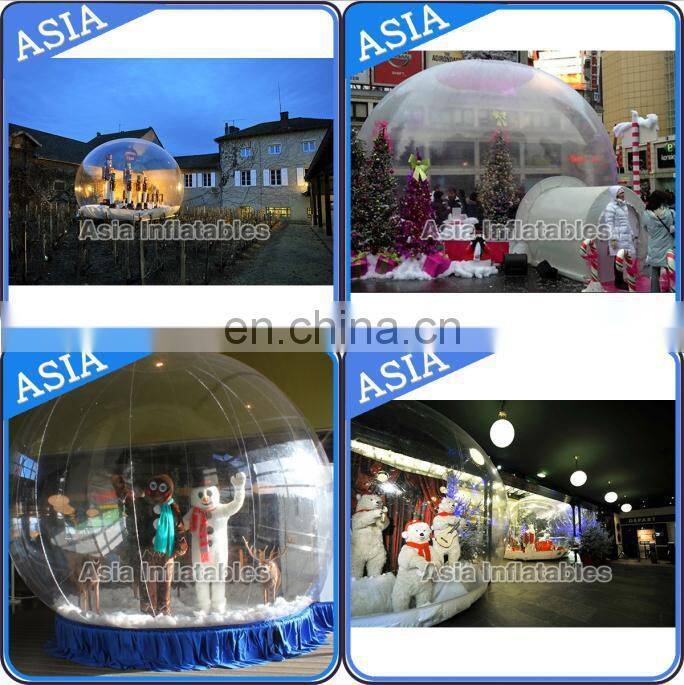Outdoor Single Tunnel Inflatable Bubble Tent for Family Camping Backyard, Romantic Half Clear Snow Globe for Outdoor