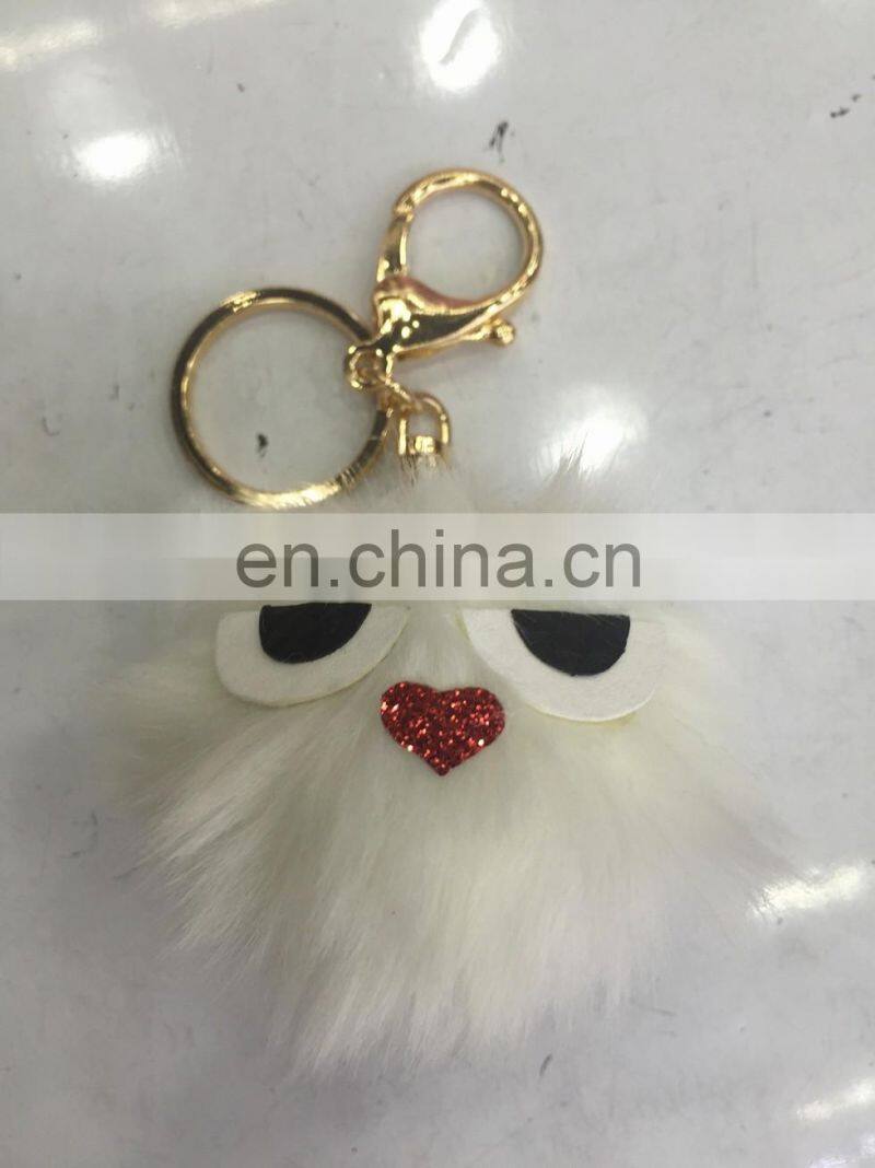 popular selling lovely pom pom key chain large fur bag charms