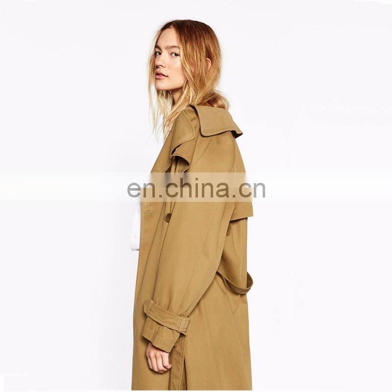 Wholesale fashion oversized camel color ladies maxi coats