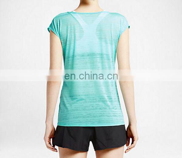 Yihao 2015 New Arrival t shirt wholesale woman t-shirt short-sleeve dry fit plain blank t-shirt