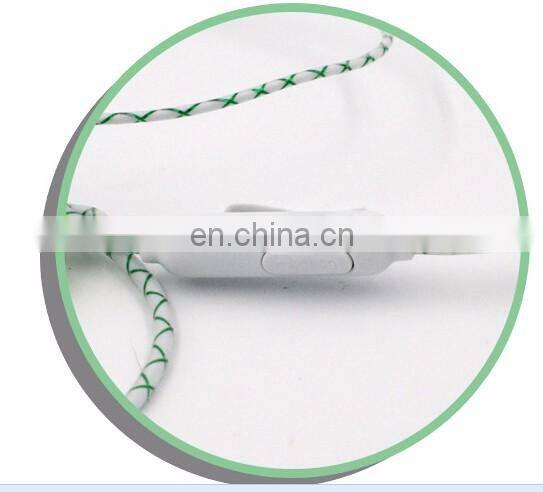 Cheap glow in the dark glowing stereo earphone with mic