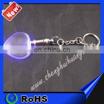 Custome Light Up Glowing LED crystal keychain watch