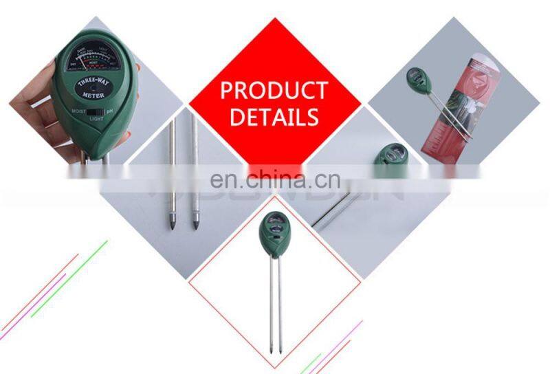 Insert Probe 3 in 1 Mechanical Plant Fertile Moisture Soil Survey PH Tester