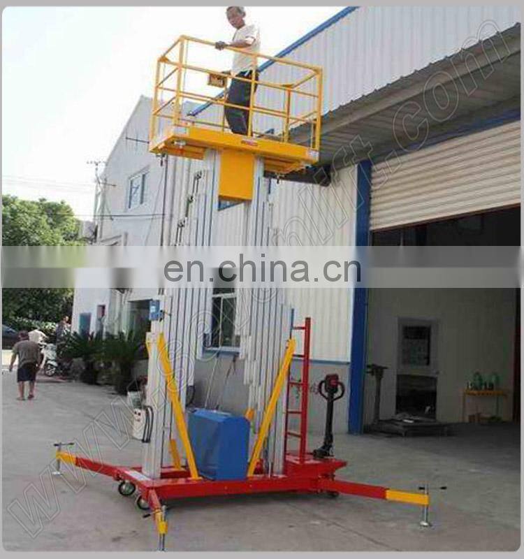 7LSJLII Shandong SevneLift 8m mobile double mast aluminum hydraulic aerial man lift ladder mobile aerial work lifter