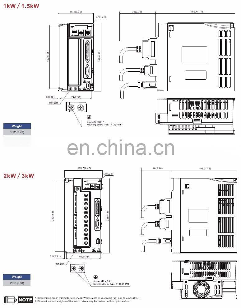 delta servo 400W ECMA-C20604RS+ASD-B2-0421-B motor with driver