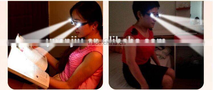 Ultra Bright Dual LED Lighted Up Map Book Readers Reading Black Full Frame Eye Glasses Eyeglass Spectacle Diopter Magnifier Ligh