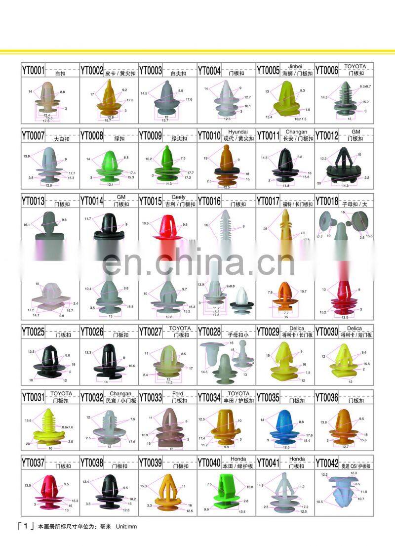 Hot Sale Automotive Fastener Clip 100 pcs 1186 Diameter 8mm Bumper Perforated Rivet Clip for Car Repair Fasteners