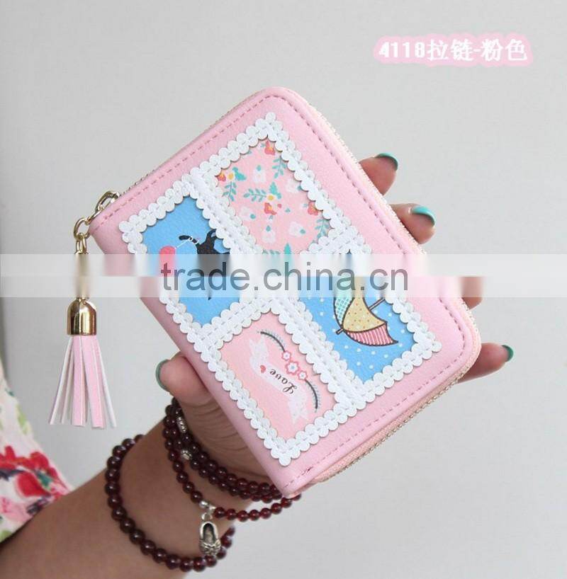 Mixed colorful purse Handbang for women Cartera Billetera para dama design with cartoon Giraffi