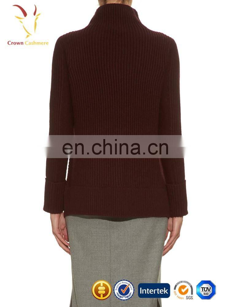 High Neck Ladies Long Pullover Sweater