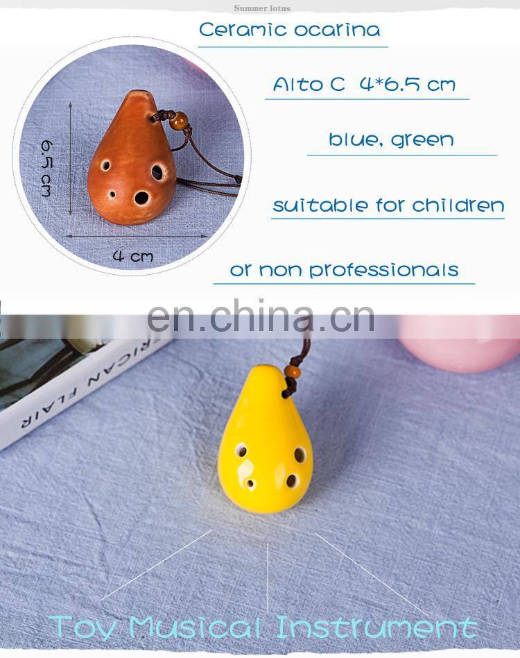 Classical 6 Hole Alto C national musical instrument ceramic ocarina