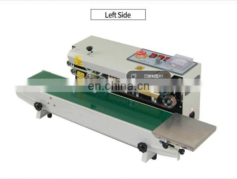 Continuous Plastic Film Bag Sealing Machine FR-770,steel wheel printing code date ,bath number printed