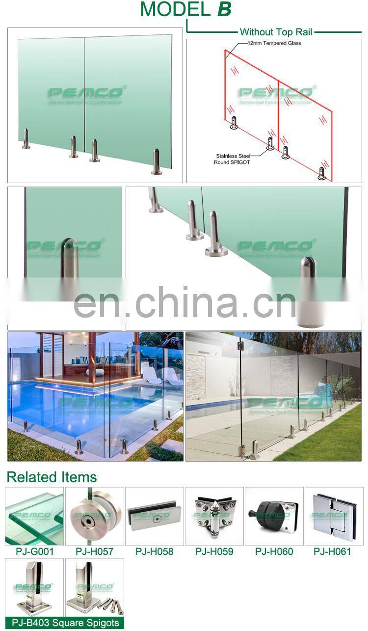 factory wholesale 304 316 stainless steel frameless swimming pool glass pool fence spigot