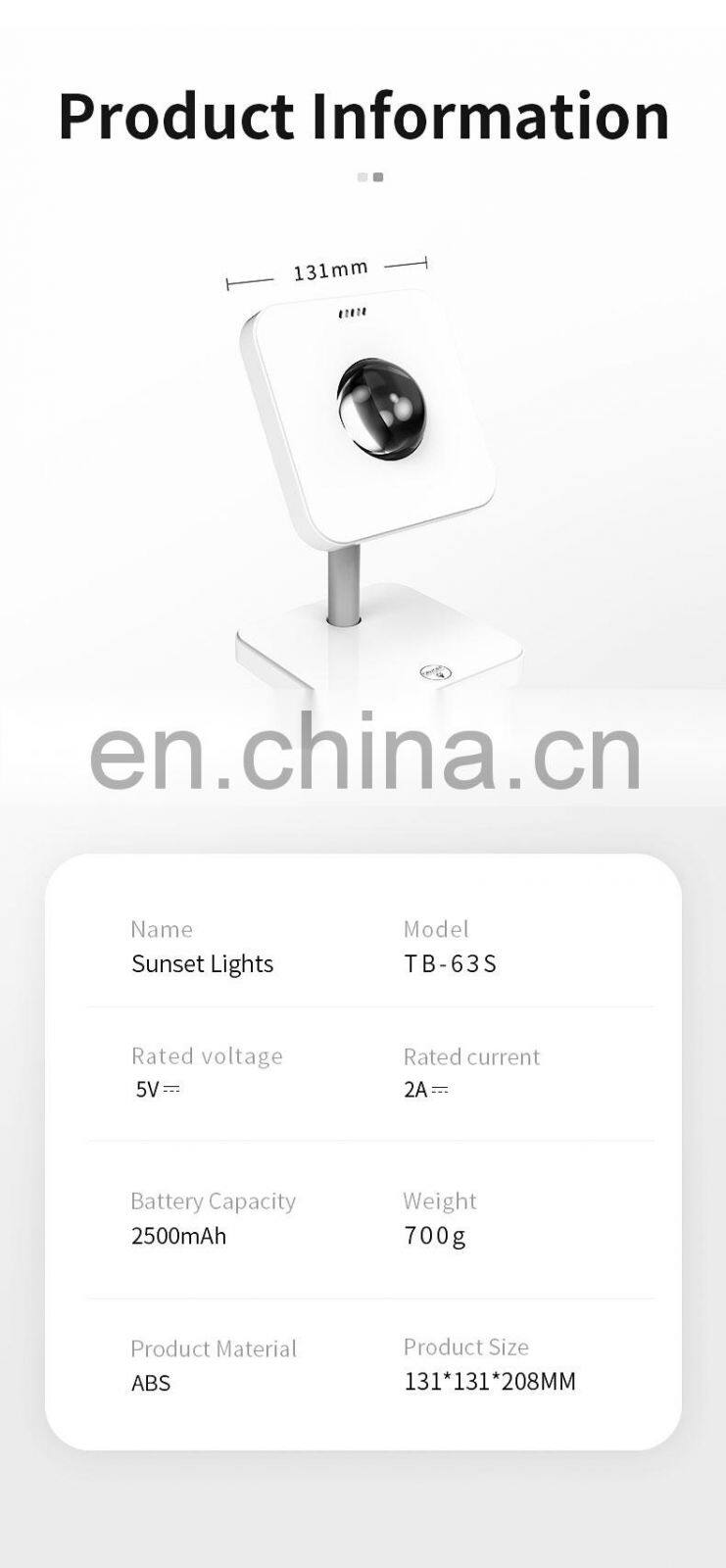 Sunset Night Light Atmosphere Mood Lighting Usb 180 Degree Tiktok Smart White Led Lamp Sunset Projector Lamp Light