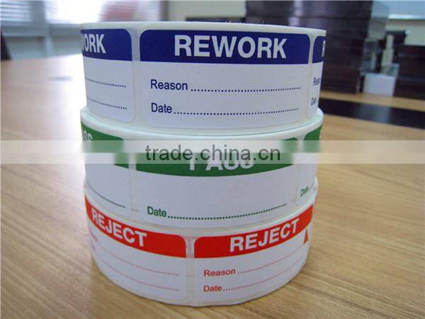 Top grade QC label stickers printing for inspection