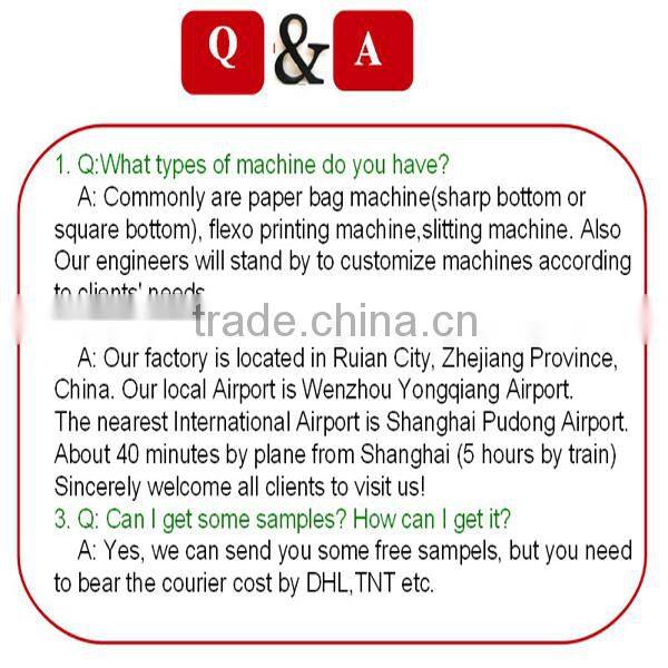 paper shopping bag making machine with handles inline