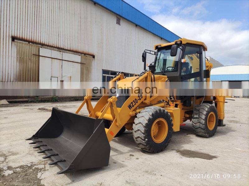 Cheap price WZ40-30 small min wheel 4x4 compact 1.1m3 bucket capacity mini retroexcavadora