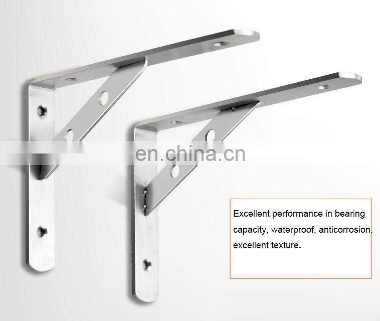 Steel angle iron metal triangle shelf bracket L Shaped with Holes for Furniture Cabinet