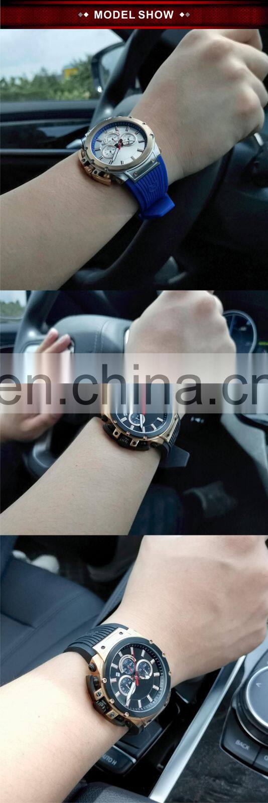 High quality 3 eyes designer watches popular brands your logo chronograph custom watches men wrist