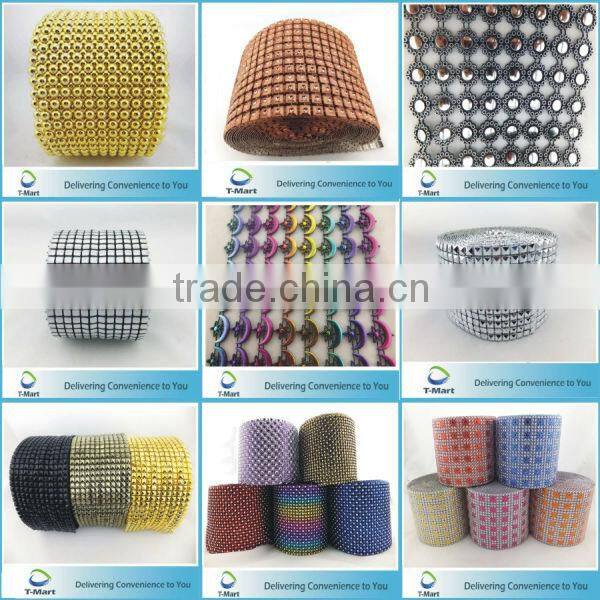 Hot 2016 12cm crystal plastic rhinestone mesh