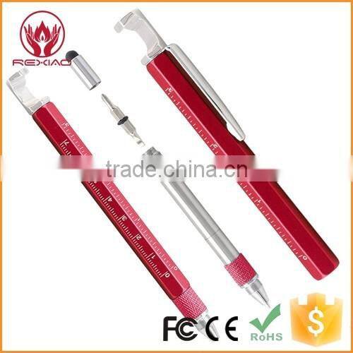 7 in 1 Multi-Tool Pen with Ruler, Bottle Opener, Phone Stand, Ballpoint Pen, Stylus and 2 Screw Driver, Multifunction Tool
