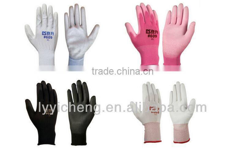 13 gauge polyester pu coated glove