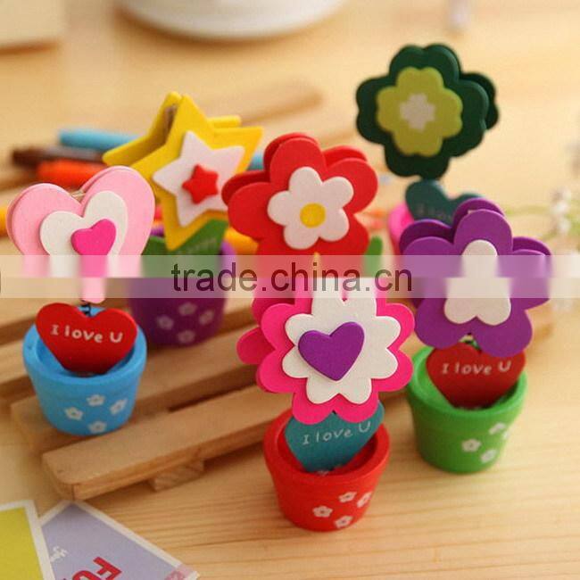 Wooden flower pot decoration items table card holder