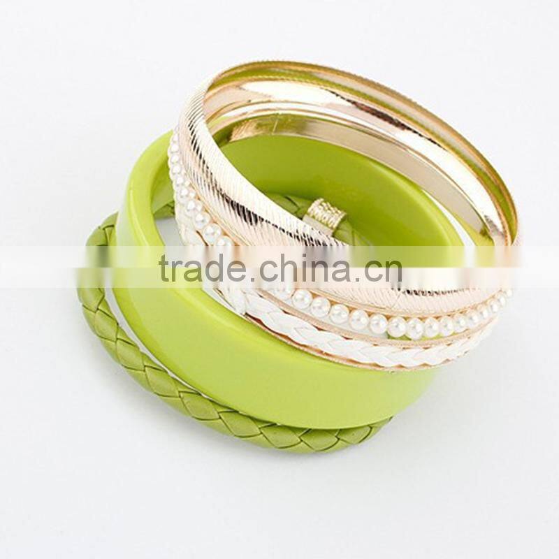 Fashion Trends Jewellery Candy Colorful Charms Bangles And Bracelets Set