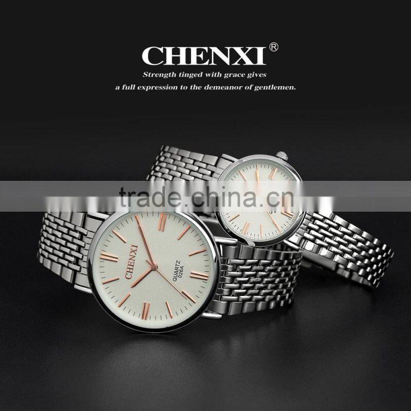 2015 Best Luxury Fashion Couple Lover Wrist Watch ,Noble Japan Movement Quartz Stainless Steel Watch For Wholesale CX-026AM&LS-R