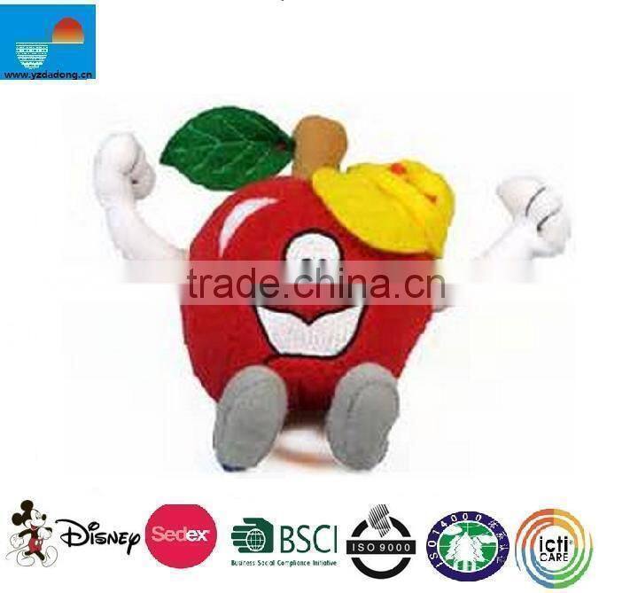 plush fruit toy/plush and stuffed apple toy/cheap soft apple toy