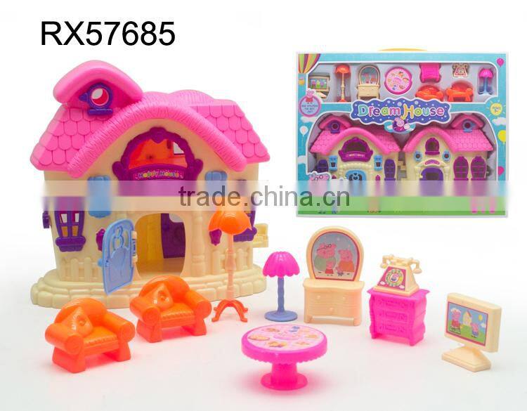Girl dream house play toys small villa design doll house