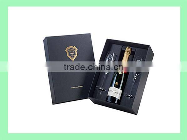 Custom new product embossing packaging cardboard red wine box
