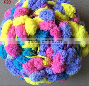 Hat Fashion ladder fancy yarn ball handknitting pom yarn