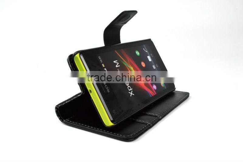 Perfect Fit Wallet card slot Leather Case for Sony Xperia M