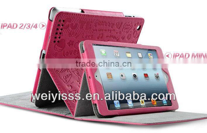 Fashion lovely high quality light blue leather case for ipad mini
