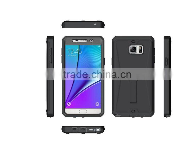 For Samsung Galaxy Note 5 Premium Armored Tank Style case Combo PC+TPU Kickstand Mobile back cover case with screen protector