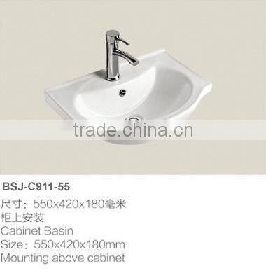 Ceramic bathroom cabinet basin (BSJ-C911-55)