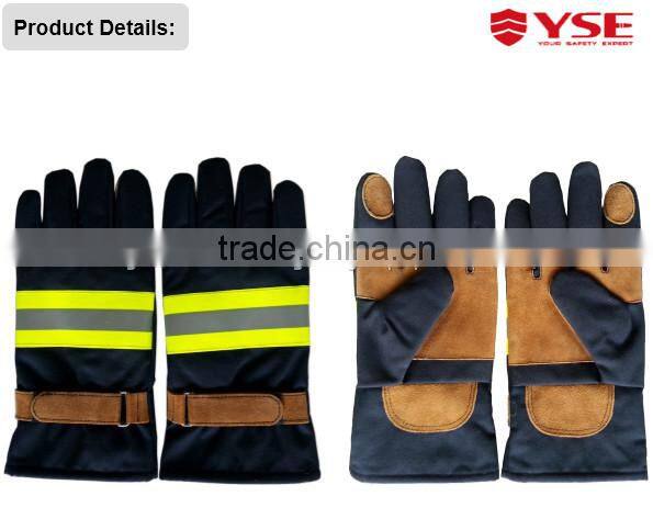 Leather CE approved industrial Fire fighting gloves