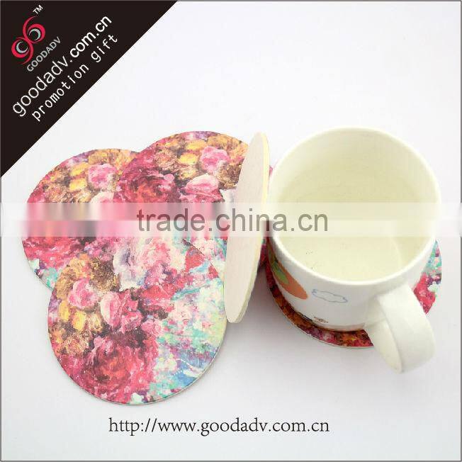 Guangdong factory cheap print round absorbent paper coasters