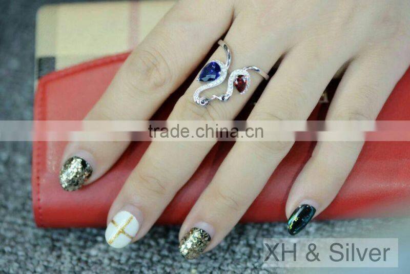 Factory direct wholesale silver jewelry black plated flower rings