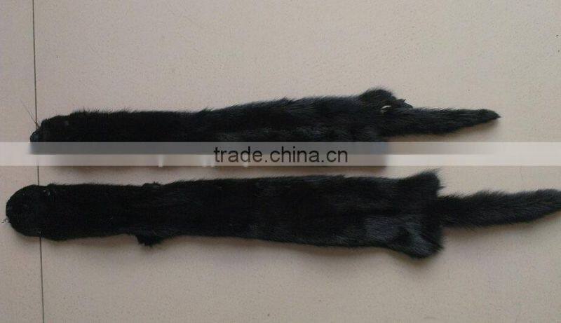 Factory Direct Supply Natural Black Colour 100% Real Mink Fur Whole Skin for Garment