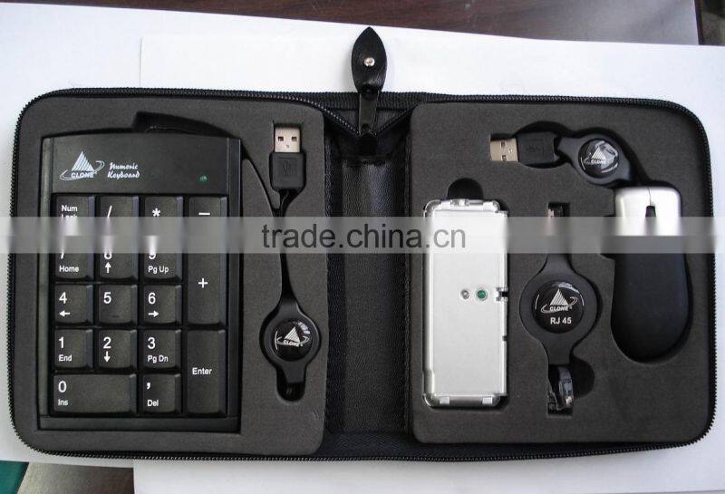 Laptop Usb Tool Kit with Mini Usb Hub Mouse Numeric Keypad Retractable Cable Connector