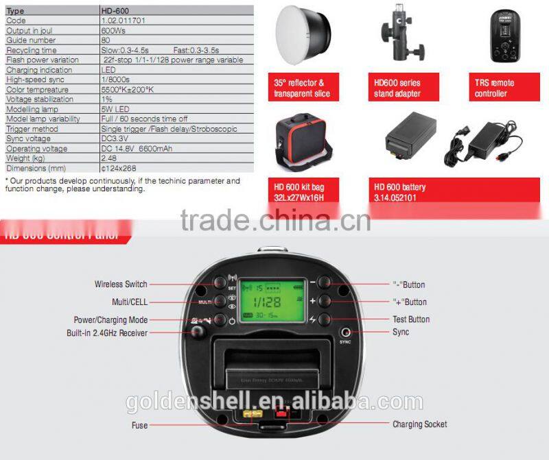 JINBEI HD 600 High speed sync professional handy strobe battery flash
