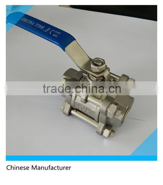 3PC Full Flow Ball Valve Butt-weld Ends 1000PSI