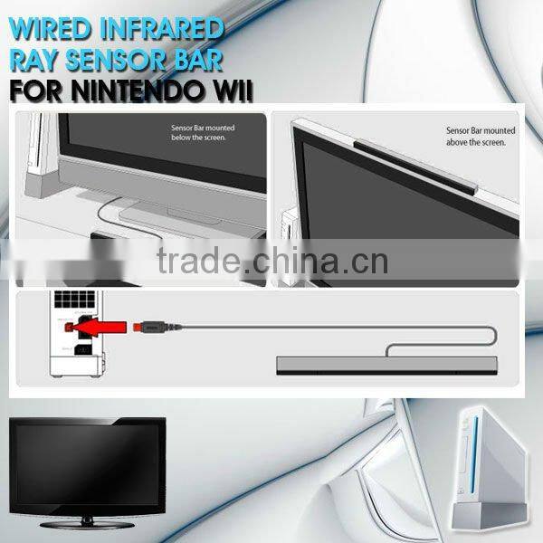 factory price ! Wired Remote Ray Sensor Bar Infrared Inductor For Nintendo Wii