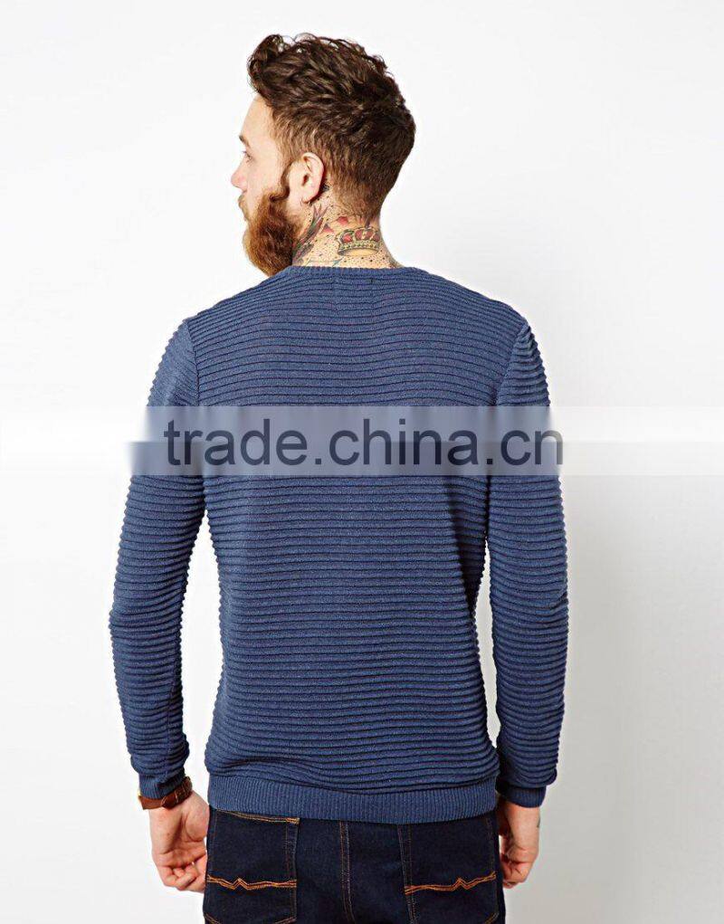 Man's soft ribbed knit Crew neck Jumper Sweater