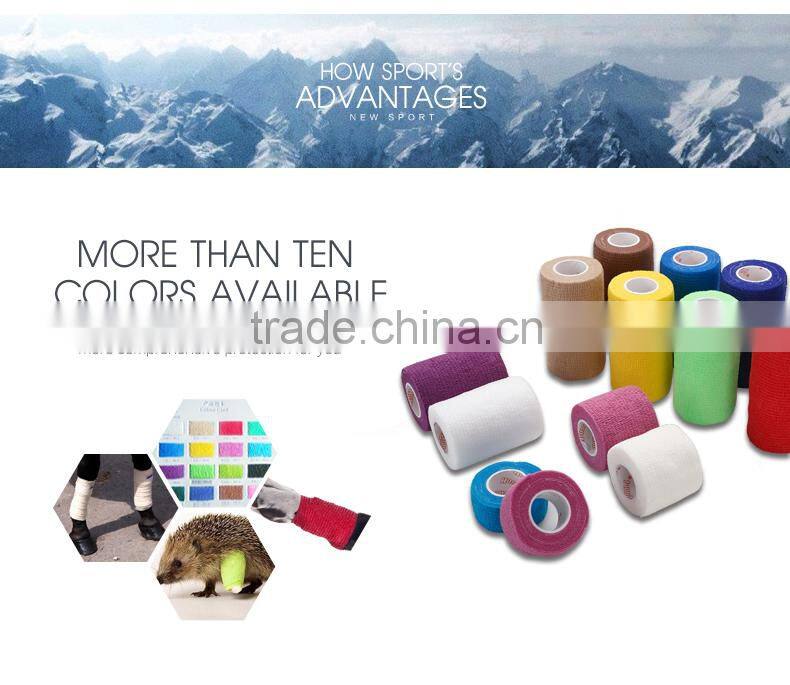 Vet Adhesive Nonwoven Colored Elastic Compression Cohesive Bandage