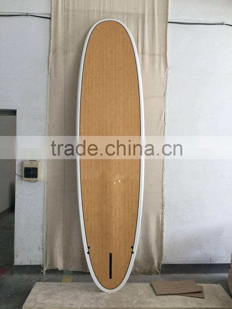 Best quality reasonable price bamboo stand up paddle board with eva deck pad factory directly